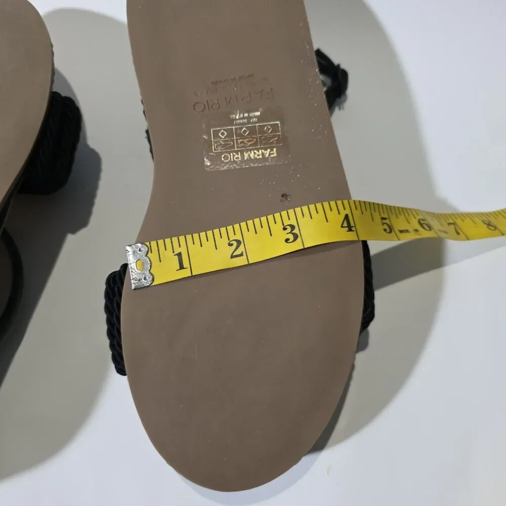 NEW FARM RIO Espadrille Wedge Sandal, Black Size 9